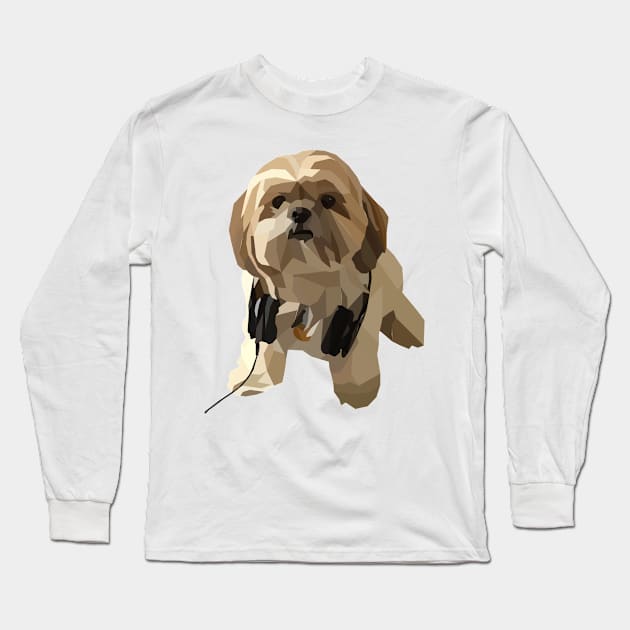 Shitzu Awesome dog geometric Long Sleeve T-Shirt by jrepkin